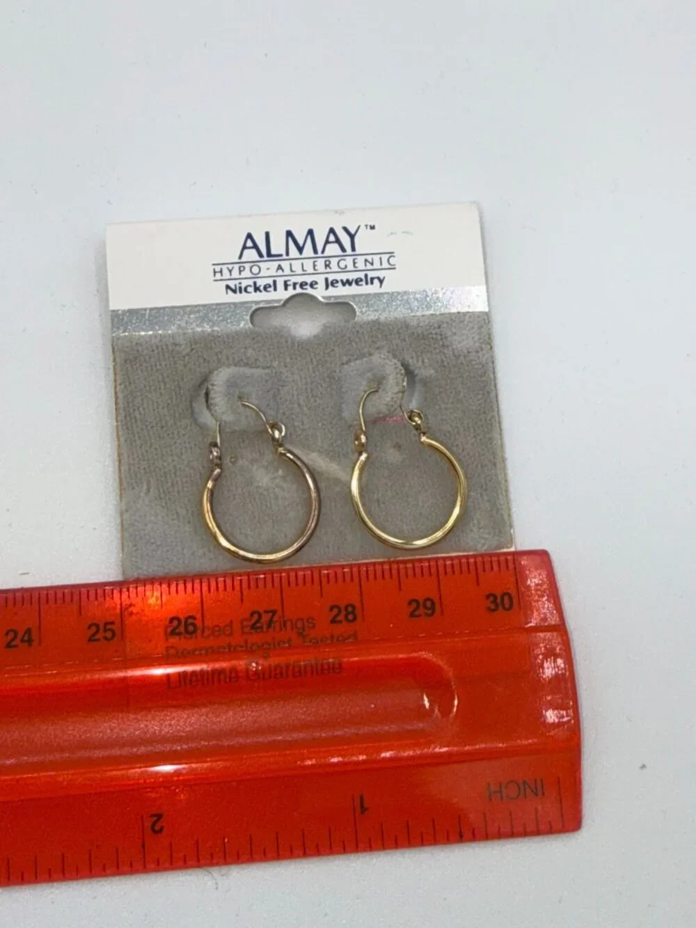 Almay Gold Tone Hoop Earrings Hypoallergenic Nickel Free NIP NWT